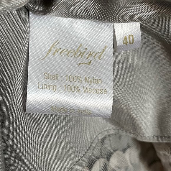 Freebird (Icelandic Designer) I Hand Embroidered Silver Sequined Mini Skirt - Picture 9 of 13